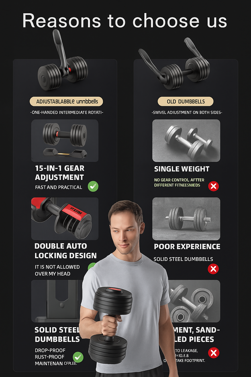 Adjustable Dumbbells Set of 2，Free Weights Dumbbells Set，Adjustable Dumbbell Set，52.5 Lbs Pair 105 Lbs，15 in 1，For Men/Women Gym Equipment for Home Strength Training Equipment