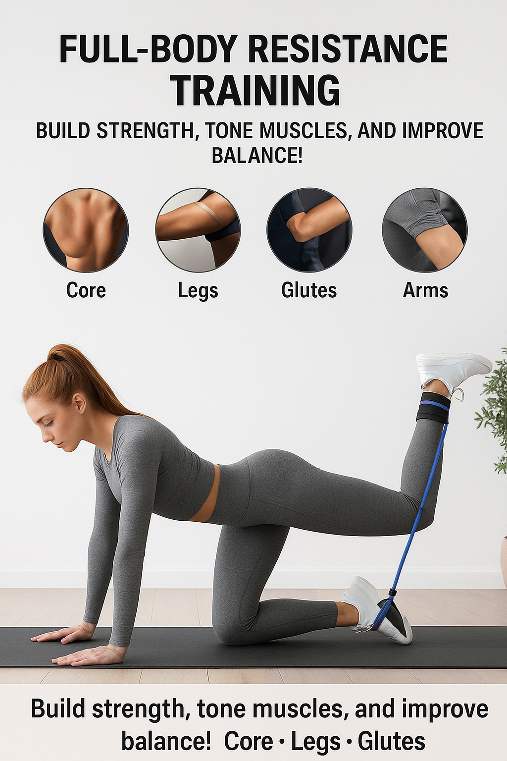 Ankle Resistance Bands with Cuffs, Ankle Bands for Working Out, Ankle Resistance Band for Leg, Booty Workout Equipment for Kickbacks Hip Fitness Training, Exercise Bands for Butt Lift Women