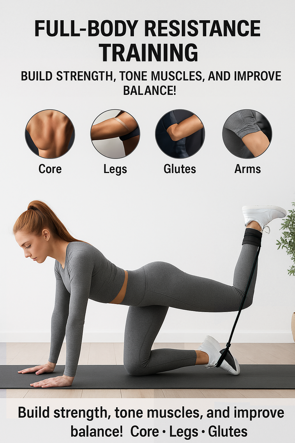 Ankle Resistance Bands with Cuffs, Ankle Bands for Working Out, Ankle Resistance Band for Leg, Booty Workout Equipment for Kickbacks Hip Fitness Training, Exercise Bands for Butt Lift Women