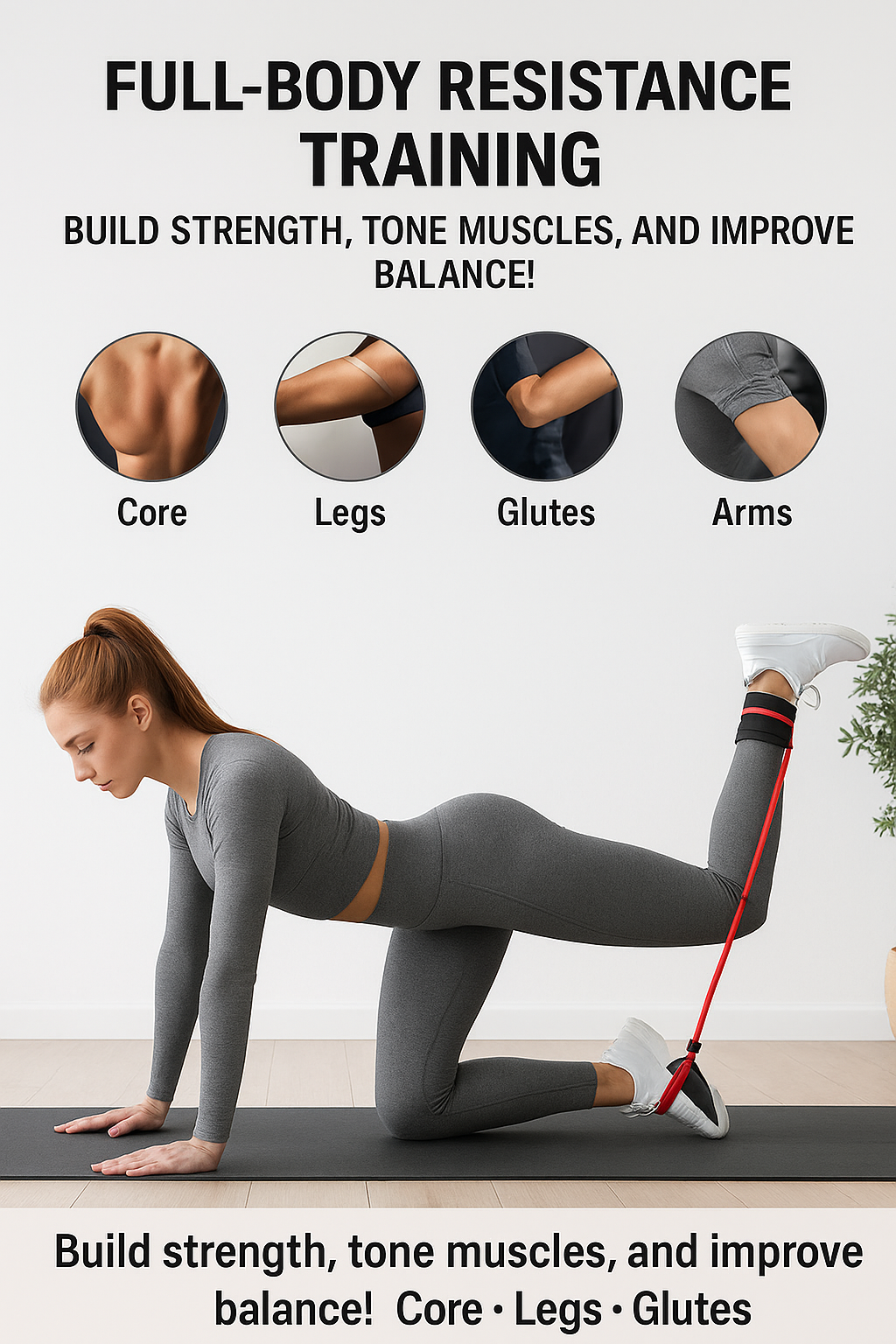 Ankle Resistance Bands with Cuffs, Ankle Bands for Working Out, Ankle Resistance Band for Leg, Booty Workout Equipment for Kickbacks Hip Fitness Training, Exercise Bands for Butt Lift Women