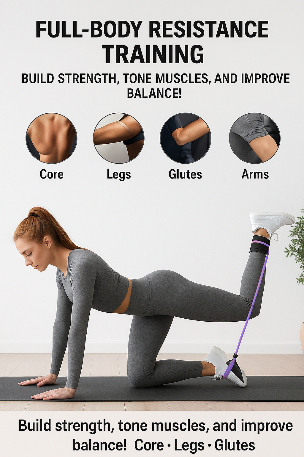 Ankle Resistance Bands with Cuffs, Ankle Bands for Working Out, Ankle Resistance Band for Leg, Booty Workout Equipment for Kickbacks Hip Fitness Training, Exercise Bands for Butt Lift Women