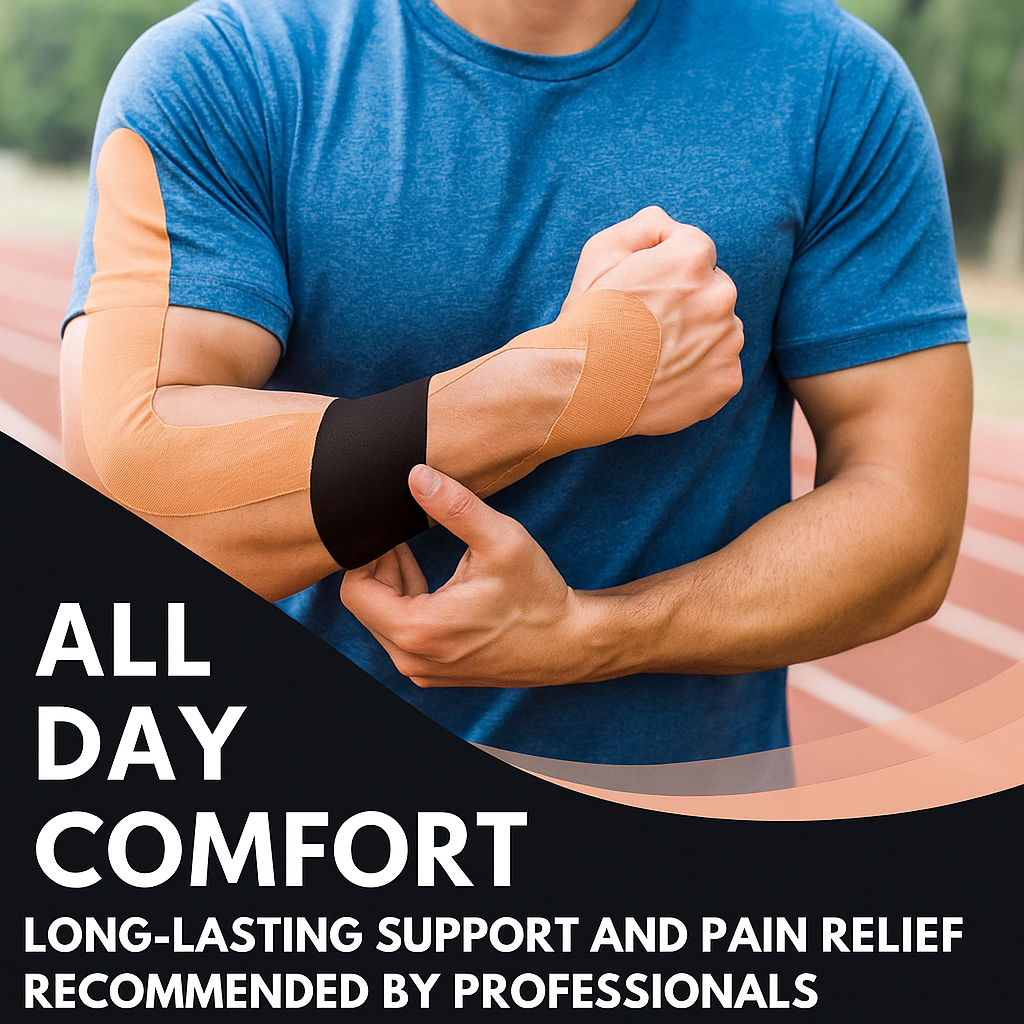 Uncut Kinesiology Tape(2 Rolls), Original Cotton Elastic Premium Athletic Tape,Latex Free Hypoallergenic, 2Inch X 16Ft, Beige